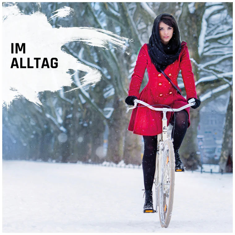 Radfahrer im Winter